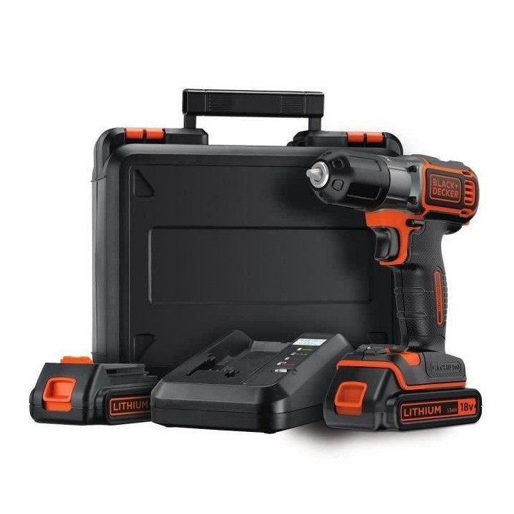 Perceuse-visseuse Autosense sans-fil 18V BLACK+DECKER (En coffret orga
