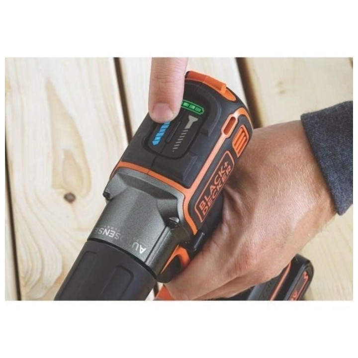 Perceuse-visseuse Autosense sans-fil 18V BLACK+DECKER (En coffret orga