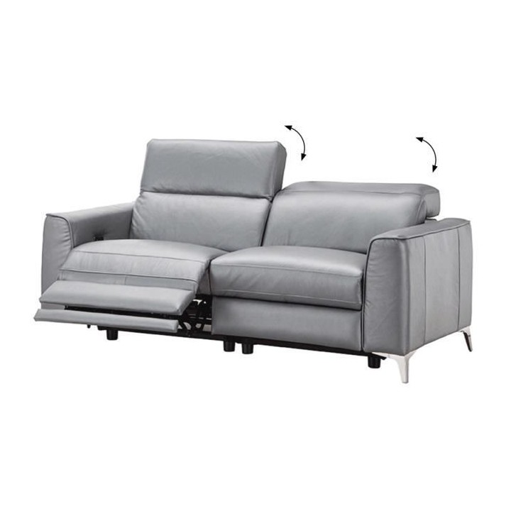 Canapé relax électrique 2 places - EDISON - Cuir de vachette et simi