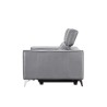 Canapé relax électrique 2 places - EDISON - Cuir de vachette et simili gris - L162 x P 107 x H 95 cm