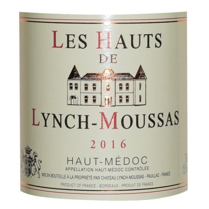 Les Hauts de Lynch Moussas 2016 Haut Médoc - Vin rouge de Bordeaux
