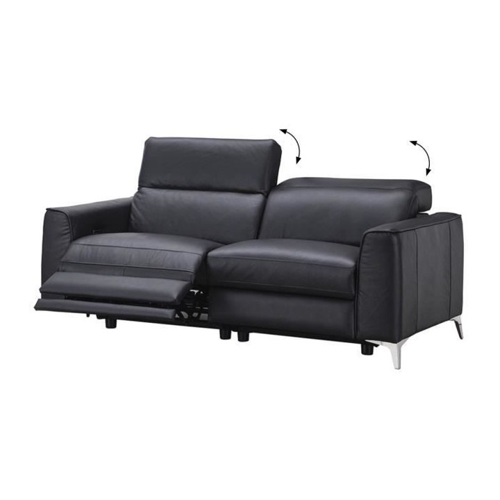 Canapé relax électrique 2 places - EDISON - Cuir de vachette et simi