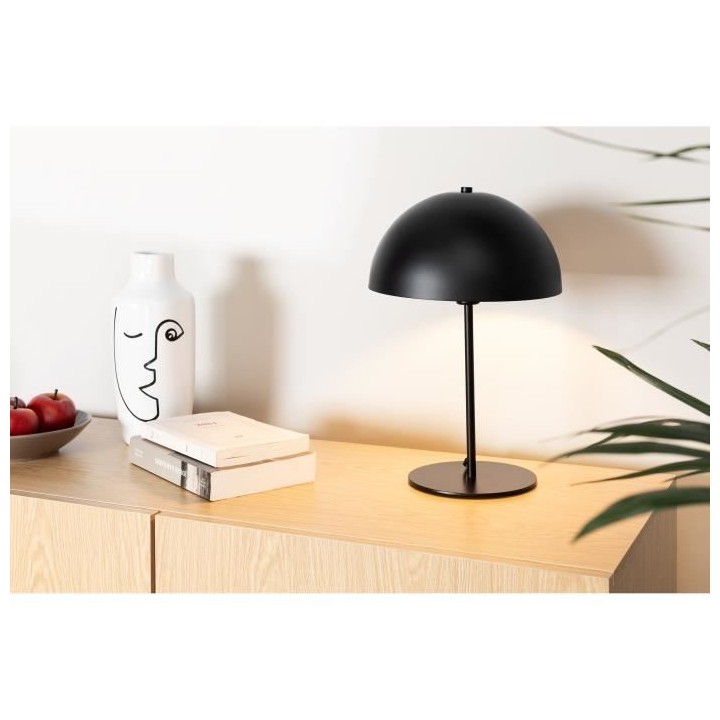 Lampe champignon en métal - 25x25x33 cm - Noir