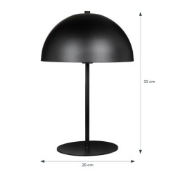 Lampe champignon en métal - 25x25x33 cm - Noir