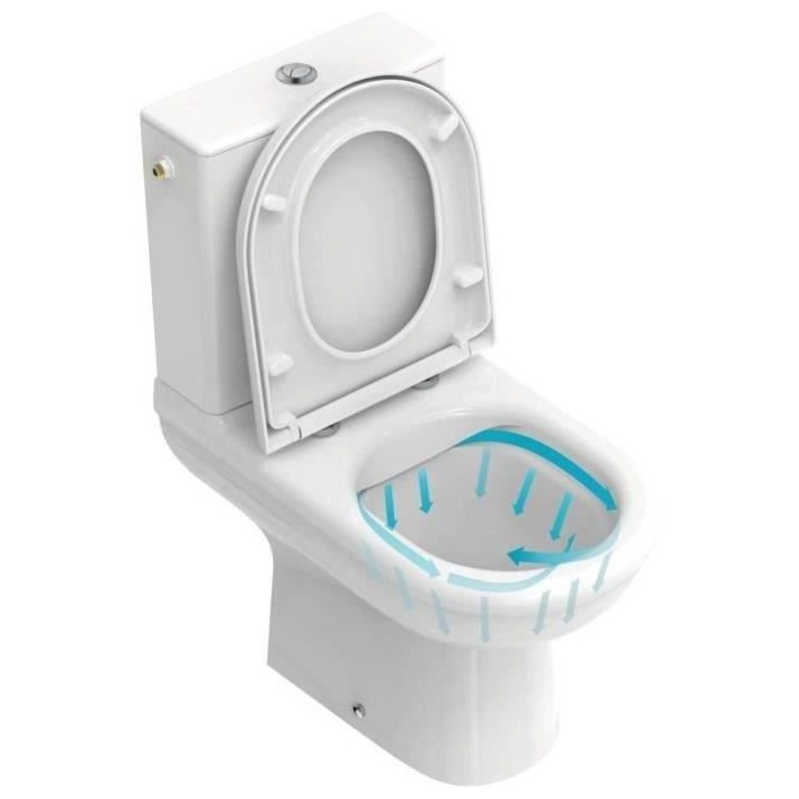 Pack WC a poser - EXACTO - sans bride - abattant frein de chute - Blan