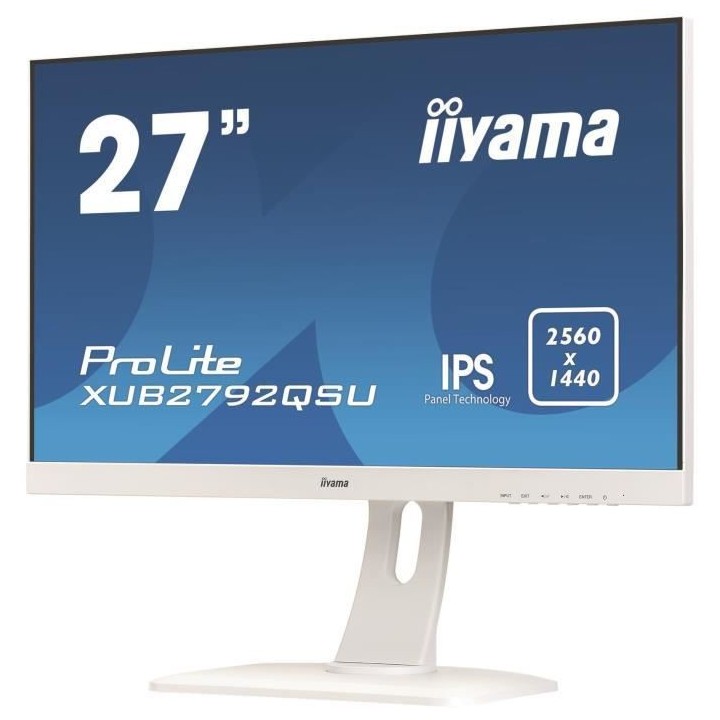 Ecran IIYAMA XUB2792QSU-W1 - 27 WQHD - Dalle IPS - 5ms - DisplayPort /