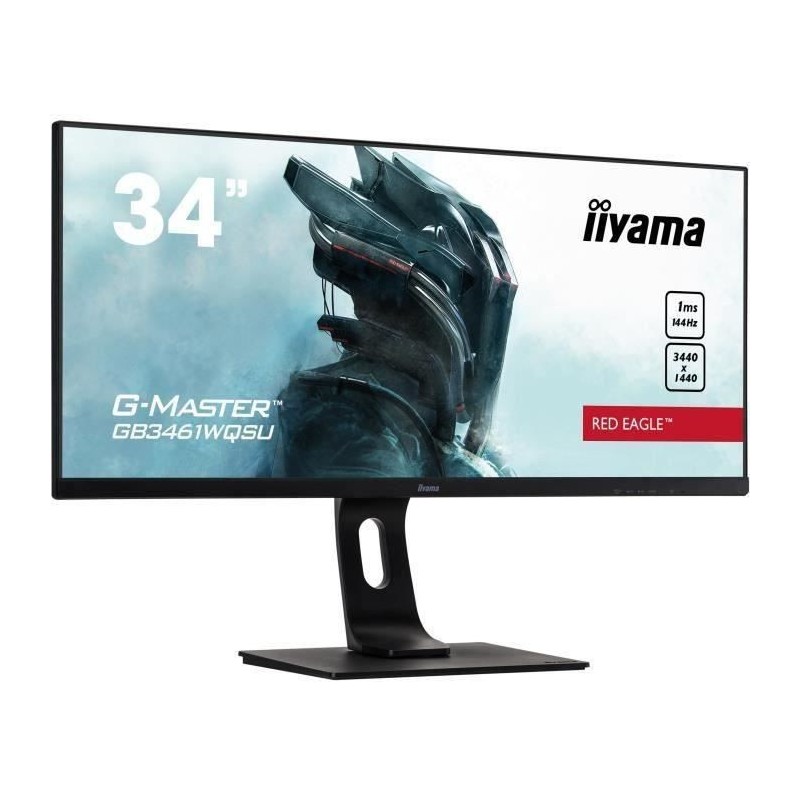 Ecran PC Gamer - IIYAMA G-Master Red Eagle GB3461WQSU-B1 - 34 UWQHD - Dalle IPS - 1 ms - 144 Hz - HDMI / DisplayPort - FreeSync