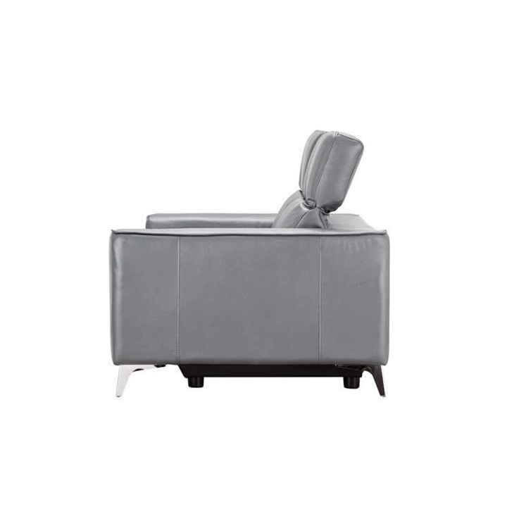 Canapé relax électrique 3 places - EDISON - Cuir de vachette et simi