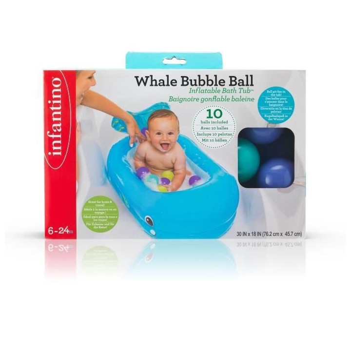 Baignoire gonflable INFANTINO Baleine - Balles de jeu et thermetre int