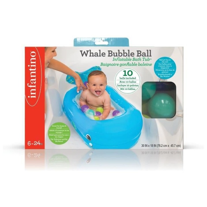 Baignoire gonflable INFANTINO Baleine - Balles de jeu et thermetre int
