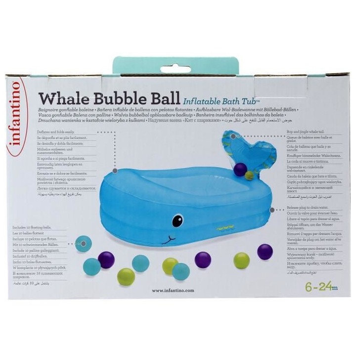 Baignoire gonflable INFANTINO Baleine - Balles de jeu et thermetre int