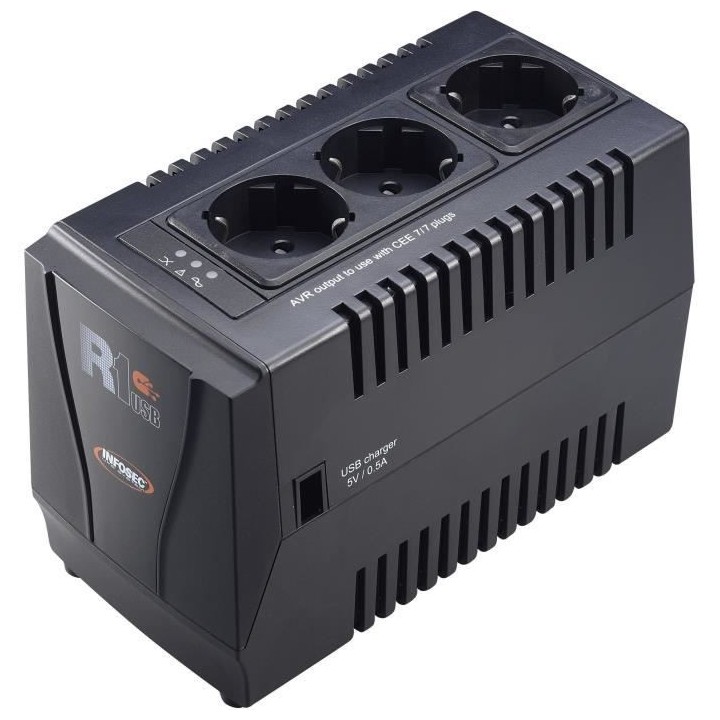 INFOSEC - R1 USB 600 - Régulateur de tension automatique - Garantie 1