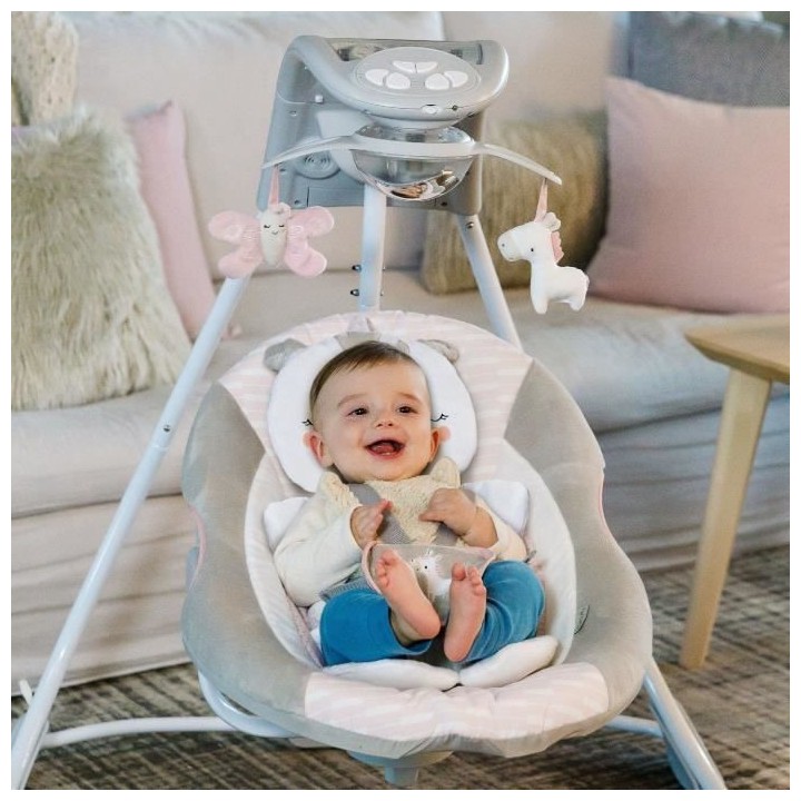 INGENUITY Balancelle bébé électrique - Flora the Unicorn