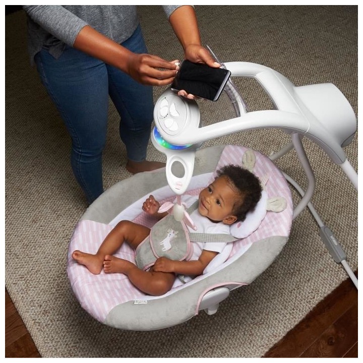 INGENUITY Balancelle bébé électrique - Flora the Unicorn