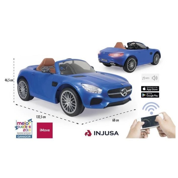 INJUSA Voiture électrique Enfant avec télécommande parentale Merced