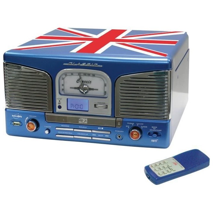 INOVALLEY RETRO03UK Chaîne HiFi -Platine Vynile - TD/CD/FM