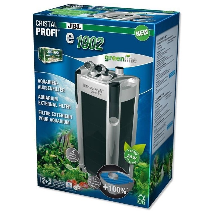 JBL Filtre extérieur Cristalprofi E1902 Greenline pour aquarium de 20