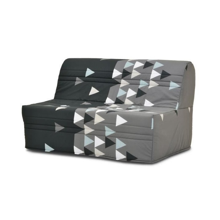GRUHIER Banquette BZ - Tissu Gris et noir - L143 x P97 x H89cm - Joe