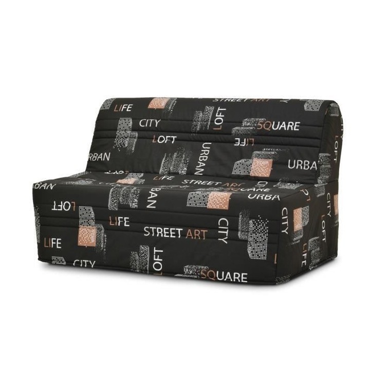 Banquette BZ - Tissu Noir - L143 x P97 x H89 cm - Joe