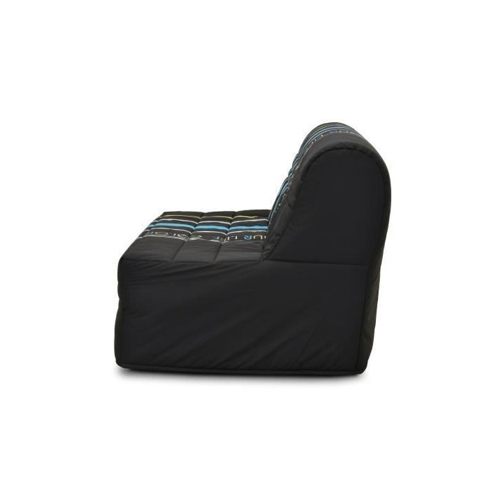 Banquette BZ - Tissu Noir et bleu - L143 x P97 x H89cm - Joe