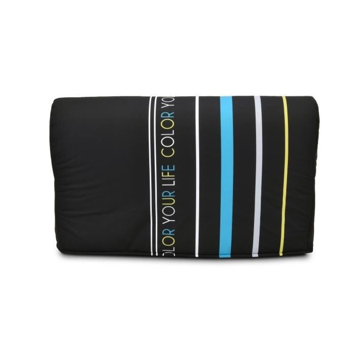 Banquette BZ - Tissu Noir et bleu - L143 x P97 x H89cm - Joe