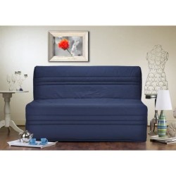 JOÉ Banquette BZ 3 places - Tissu bleu marine - Contemporain - L 143 x P 97 cm