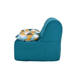 Joe Banquette BZ GEOMETRICO - Tissu turquoise - L 143 x P 101 x H 95 cm