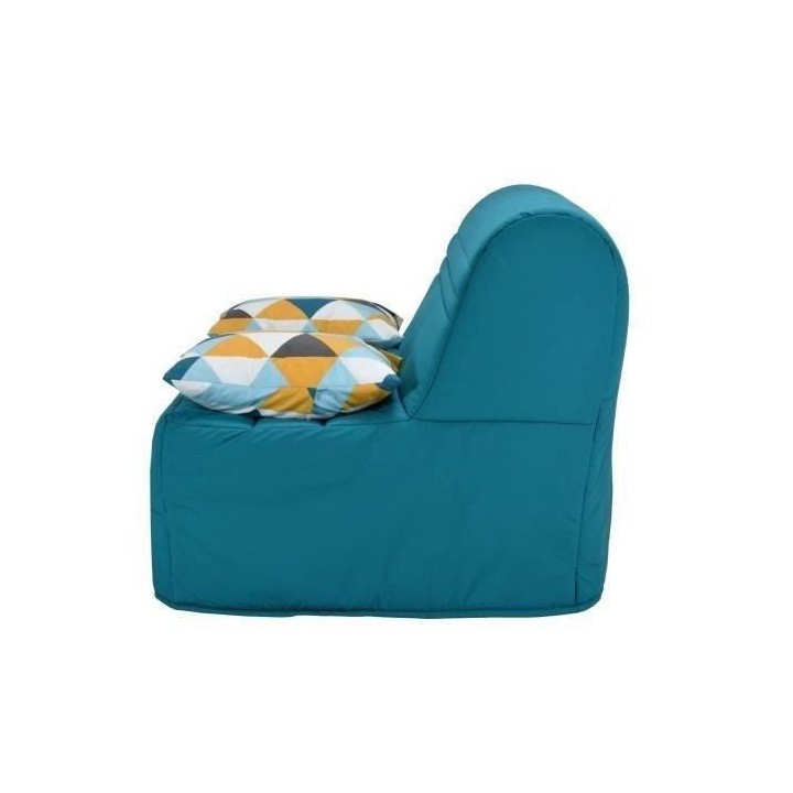 Joe Banquette BZ GEOMETRICO - Tissu turquoise - L 143 x P 101 x H 95 c