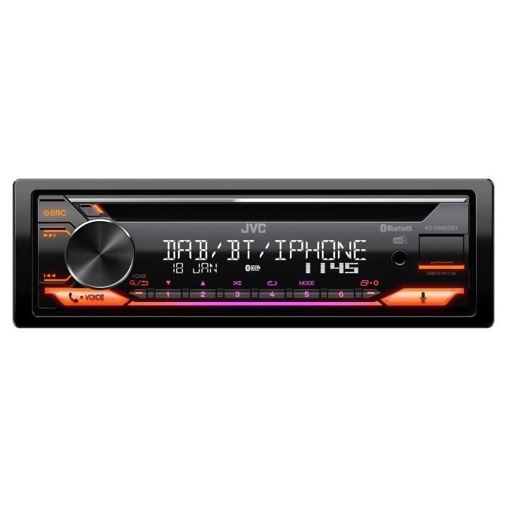 Autoradio JVC - KD-DB922BT - CD - USB - iPod - Bluetooth - DAB+