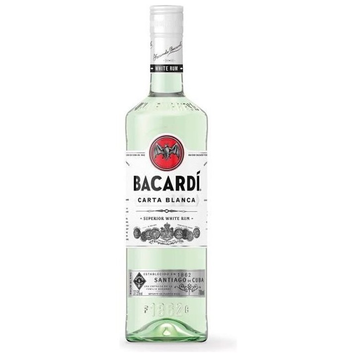 Rhum Bacardi Carta Blanca - Rhum blanc - Puerto Rico - 37,5%vol - 70cl