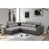 Canapé d'angle convertible 4 places KELIO - Tissu anthracite/gris - L 245 x P 184 x H 77 cm