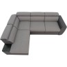 Canapé d'angle convertible 4 places KELIO - Tissu anthracite/gris - L 245 x P 184 x H 77 cm