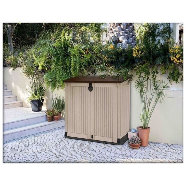 KETER - Coffre de jardin - Multifonctions - avec vérins - 880L- Beige