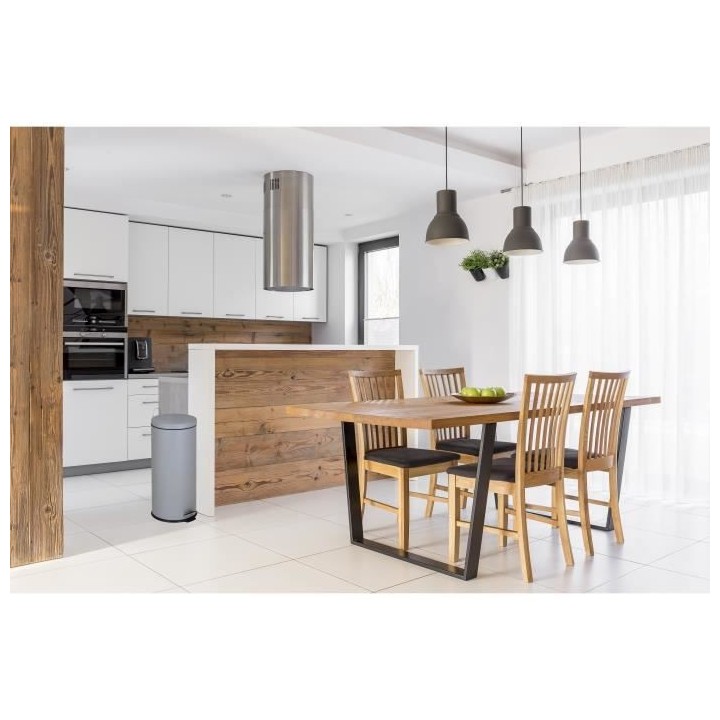 KITCHEN MOVE Poubelle de cuisine a pédale URBAN 30L - En acier Gris