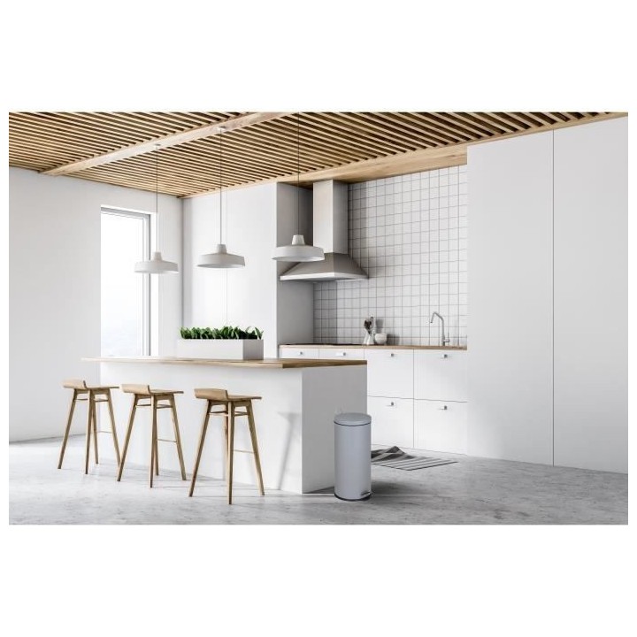 KITCHEN MOVE Poubelle de cuisine a pédale URBAN 30L - En acier Gris