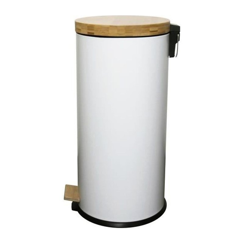 KITCHEN MOVE Poubelle de cuisine a pédale Forest - 30L - Blanc mat