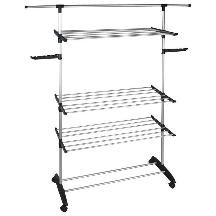 Séchoir a linge étendoir multifonction 25M ULTIMA 3 niveaux Noir et