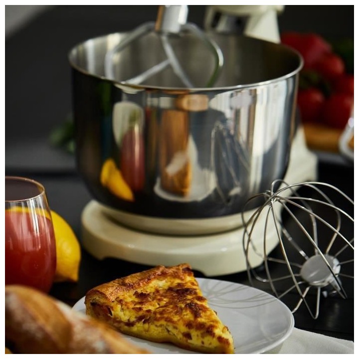 Robot pâtissier multifonction KITCHEN ELTON MOVE BAT-1522 - Ivoire cr