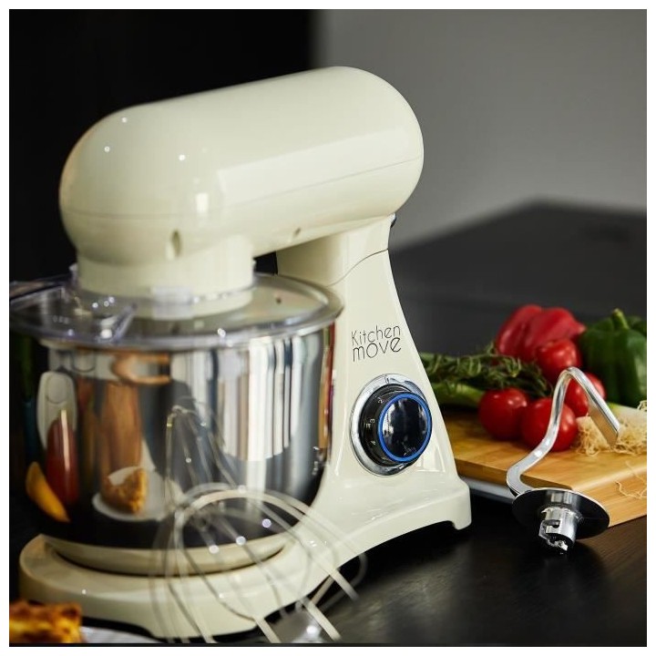 Robot pâtissier multifonction KITCHEN ELTON MOVE BAT-1522 - Ivoire cr