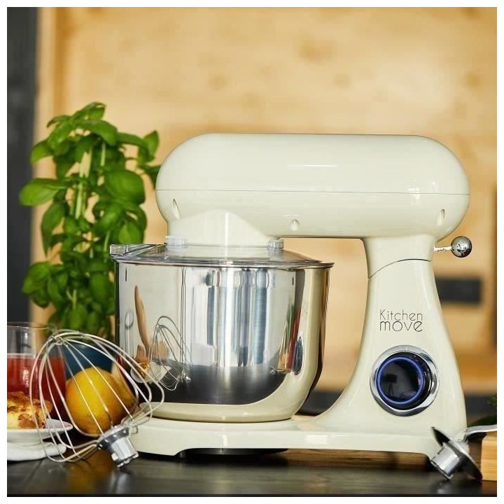 Robot pâtissier multifonction KITCHEN ELTON MOVE BAT-1522 - Ivoire cr