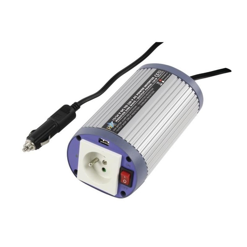 HQ Convertisseur de tension USB 150 W 12 V en 220 V