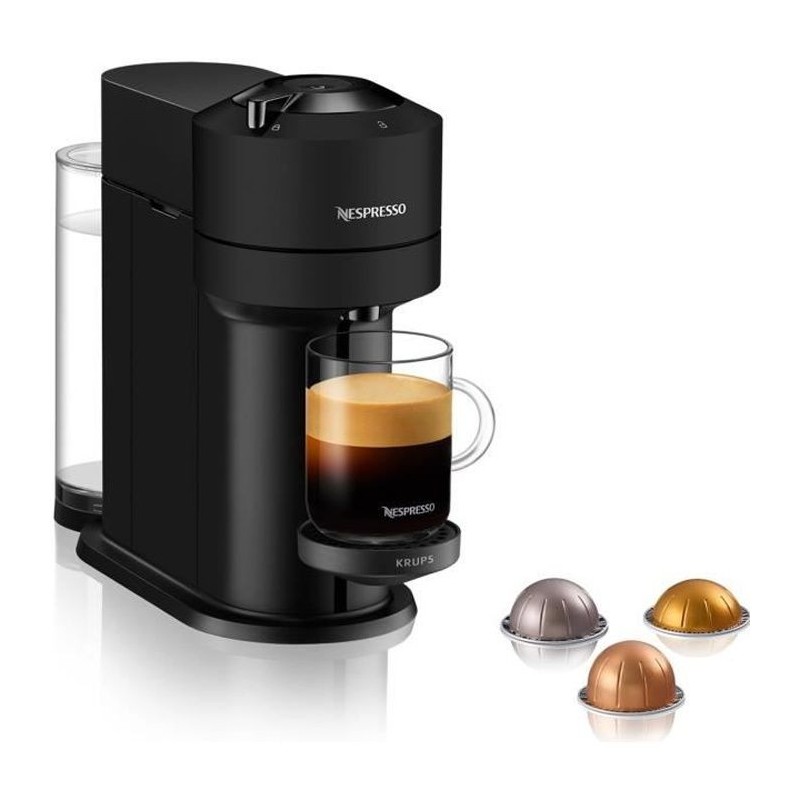 KRUPS NESPRESSO YY4606FD Vertuo Next Machine a café + coffret découverte 12 capsules, 5 tailles de tasses, Expresso, Connecté