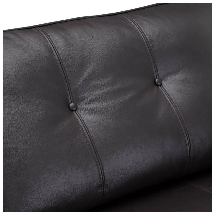 Canapé 3 places JOHNSON - Cuir de vachette  Marron - L 197 x P 94 x H