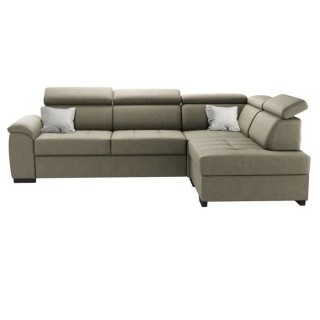 Canapé d'angle réversible convertible 4 places KYLIAN- Tissu Beige -