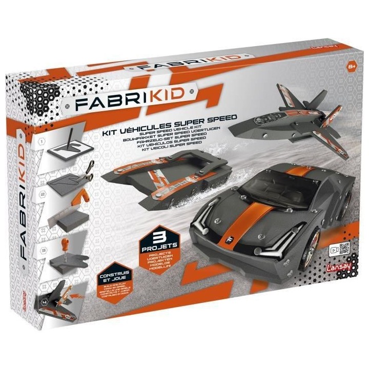 Fabrikid - Kit Véhicules Super Speed - Jouet Garçon - Construction -