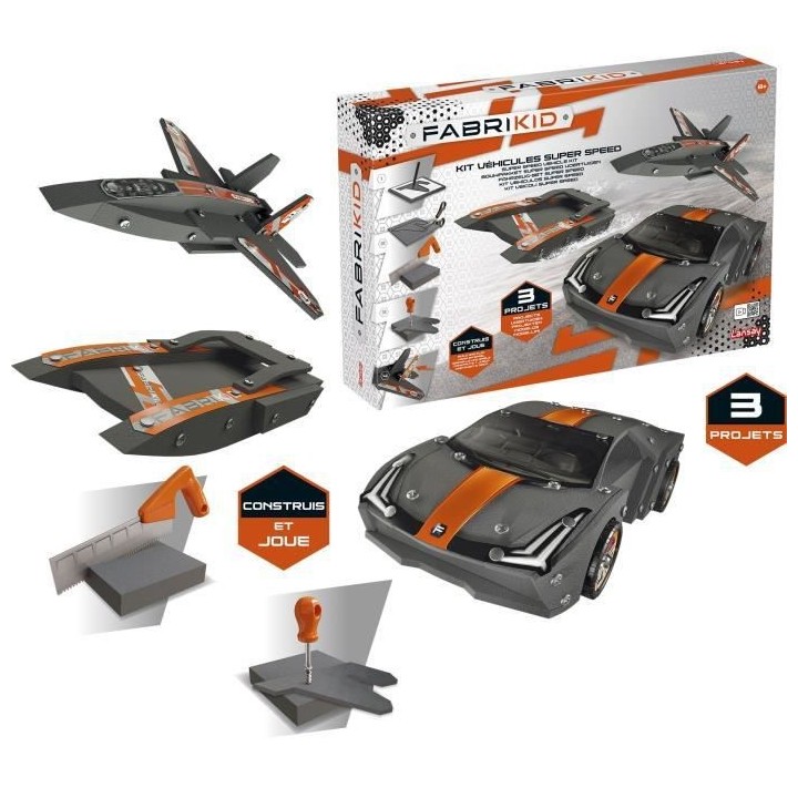 Fabrikid - Kit Véhicules Super Speed - Jouet Garçon - Construction -