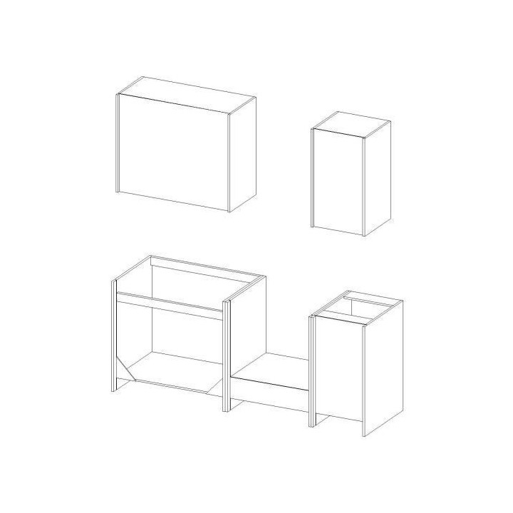 LASSEN Cuisine complete L 180 cm avec meuble four et plans de travail