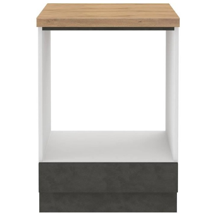 Meuble bas pour four encastrable avec plan de travail - Gris mat - L 6