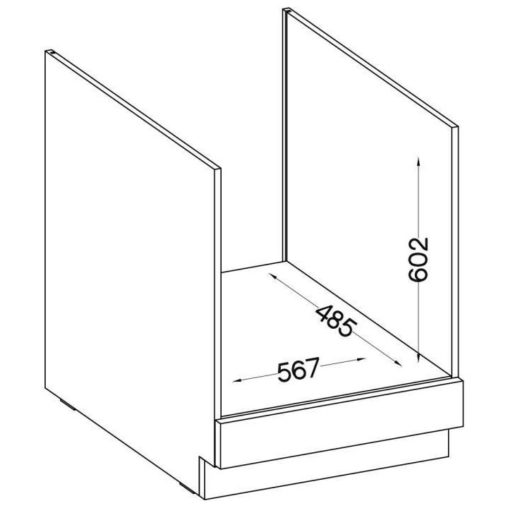 Meuble bas pour four encastrable avec plan de travail - Gris mat - L 6