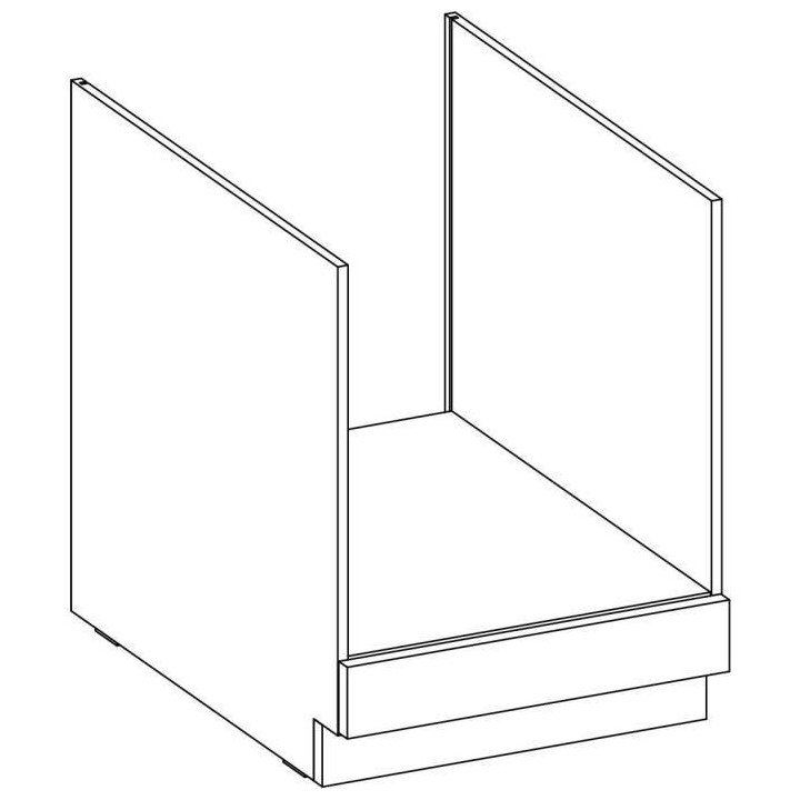 Meuble bas pour four encastrable avec plan de travail - Gris mat - L 6